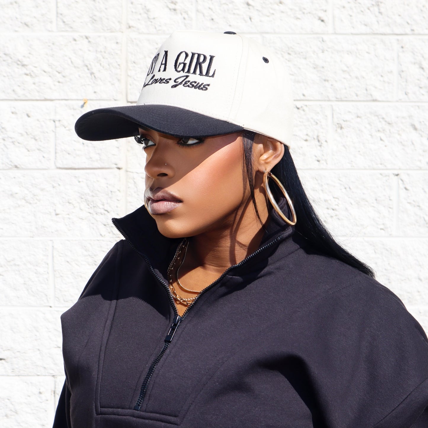 Just A Girl Who Loves Jesus Hat - Black