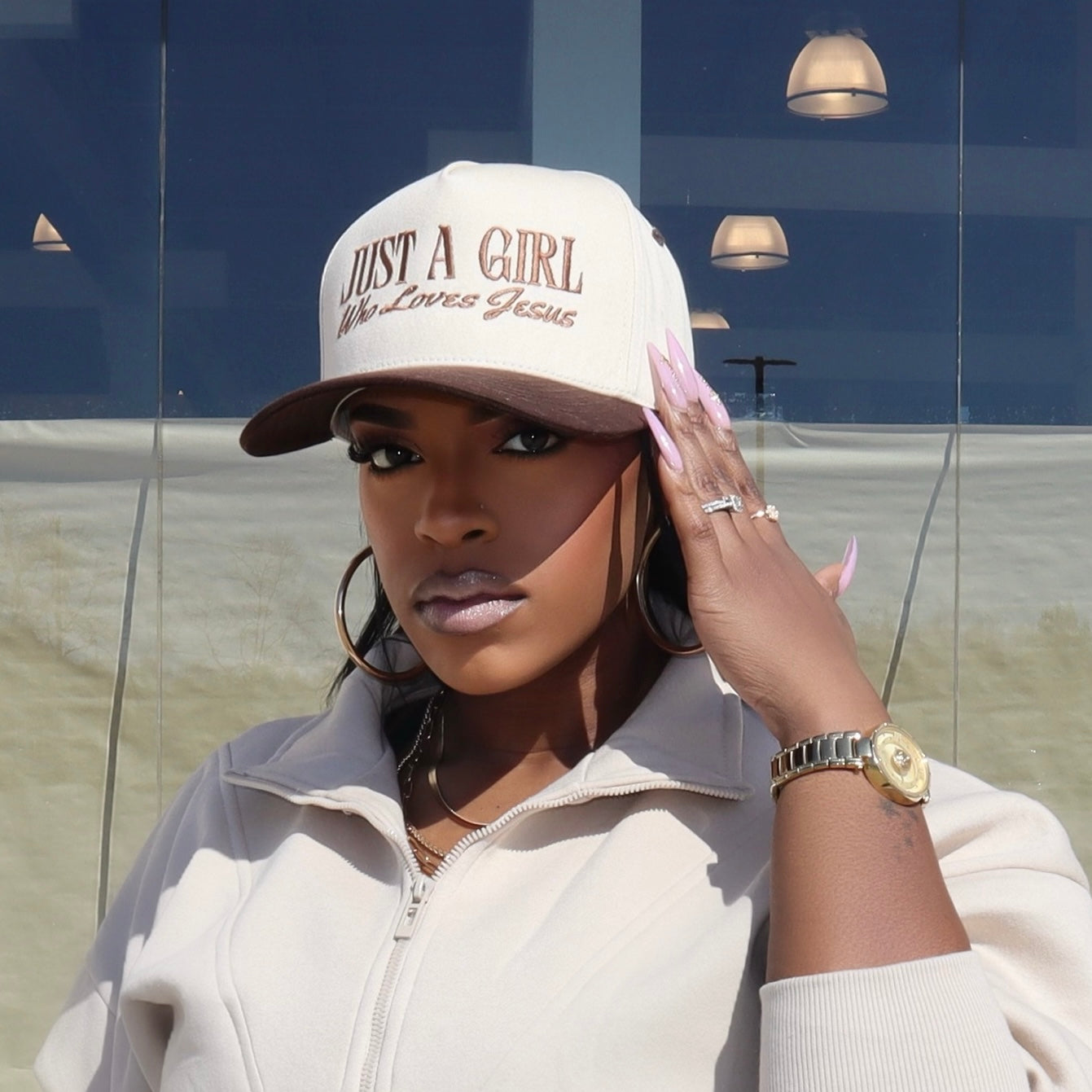 Just A Girl Who Loves Jesus Hat - Brown