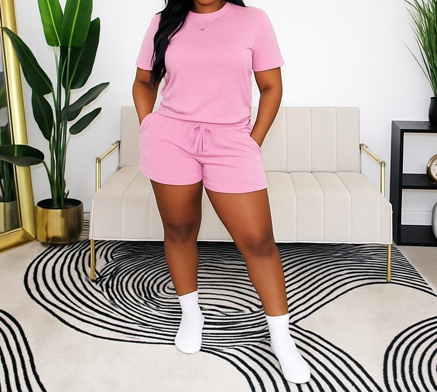 Just Chill Short Set - Pink