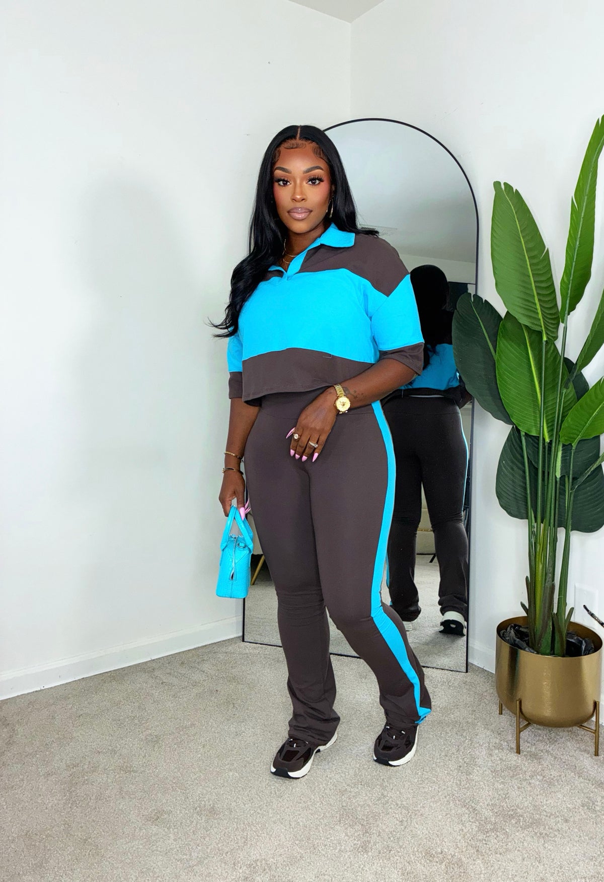 Miss Prissy Set - Brown/Aqua