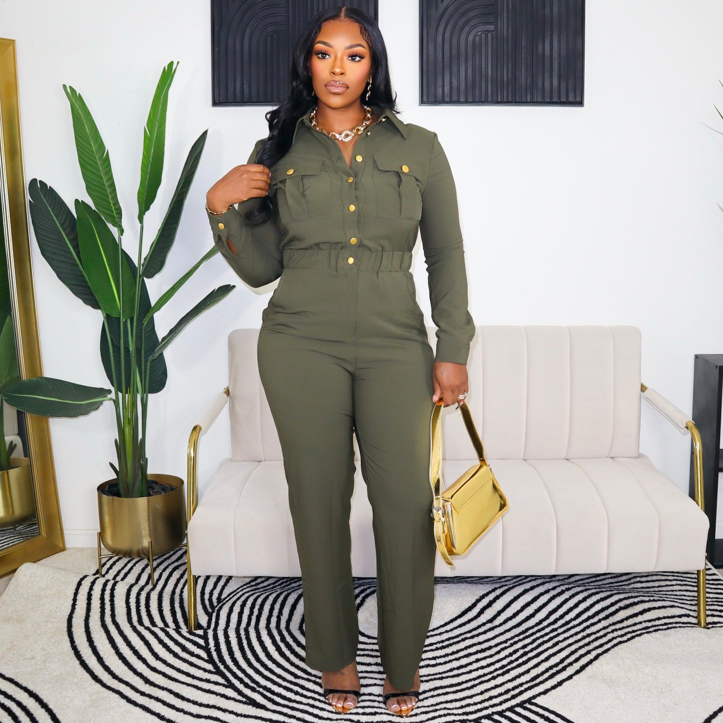Next Level Jumpsuit- Olive