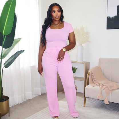 Easy Breezy Pants Set - Light Pink