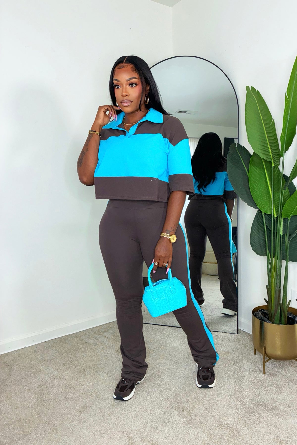 Miss Prissy Set - Brown/Aqua