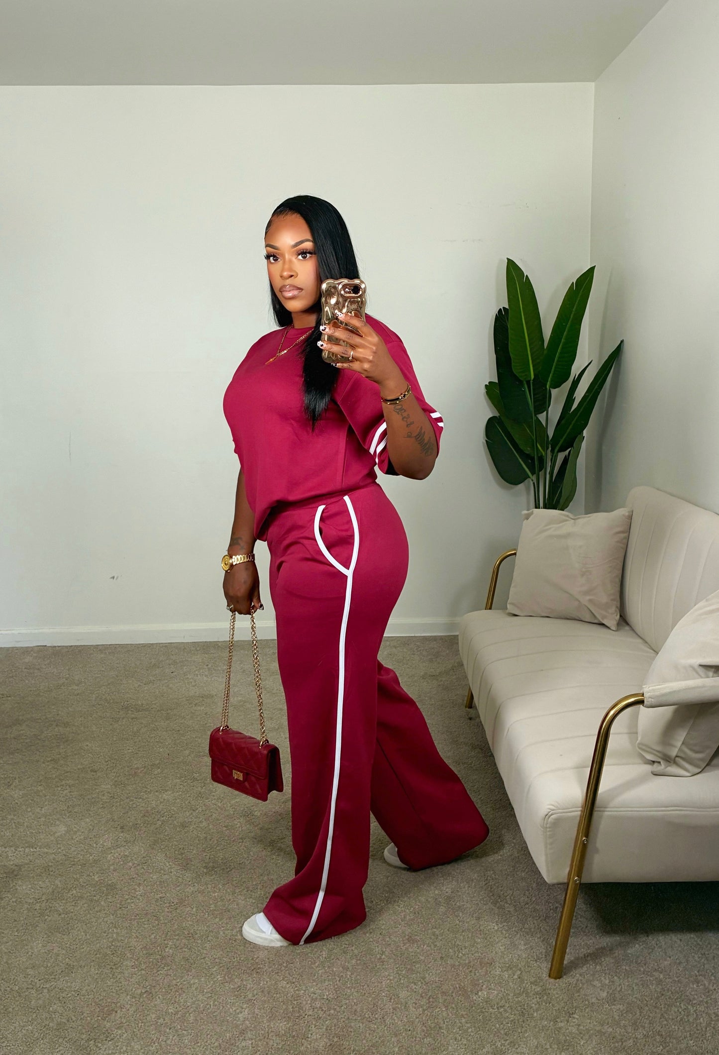Side Tracked Set - Burgundy