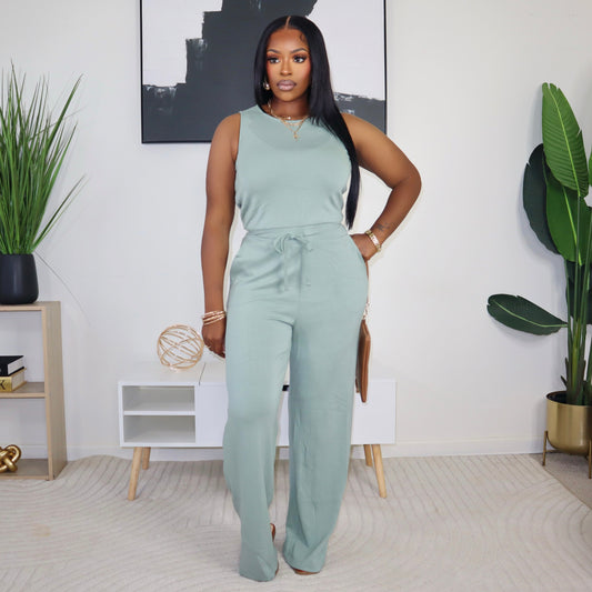 Grab & Go Jumpsuit - Sage
