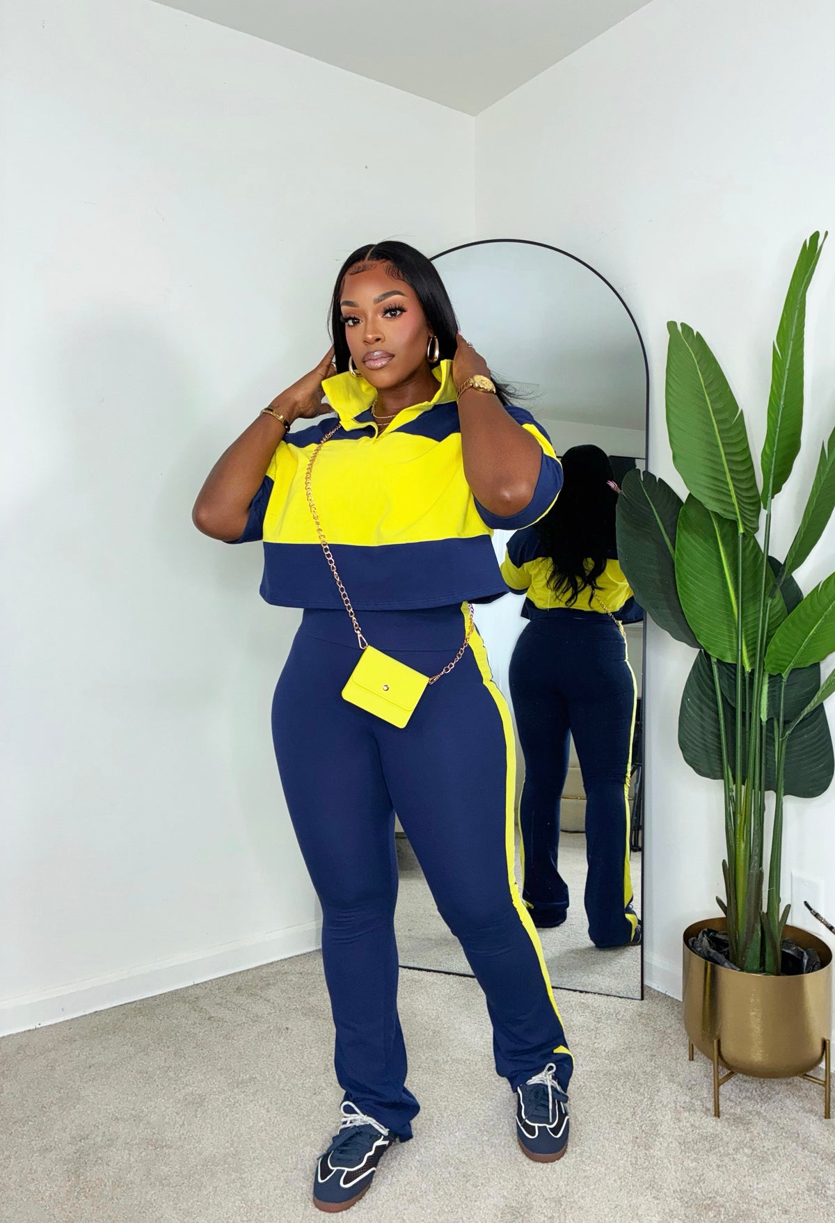 Miss Prissy Set - Navy Blue/Yellow