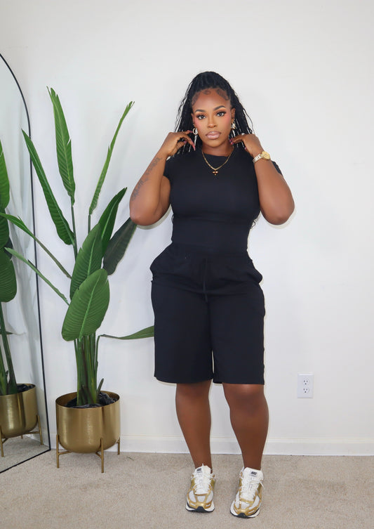 On my time jorts set - Black