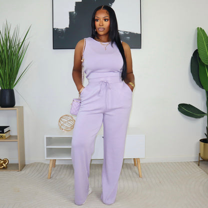 Grab & Go Jumpsuit - Lilac Gray